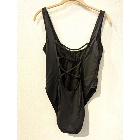 Francesca’s Swim "Mermaid Off Duty" One Piece Tie Back Swimsuit  Sz L - Picture 7 of 11